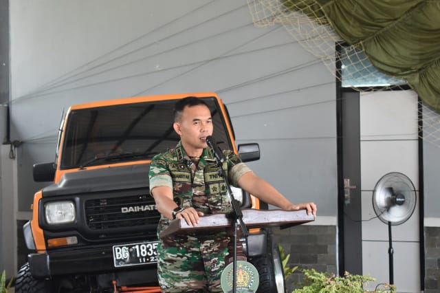 Kapaldam II/Sriwijaya Kolonel Cpl Ardiansyah Putra S.E, saat memberikan pengarahan kepada personel Denpal II/2 Jambi 
