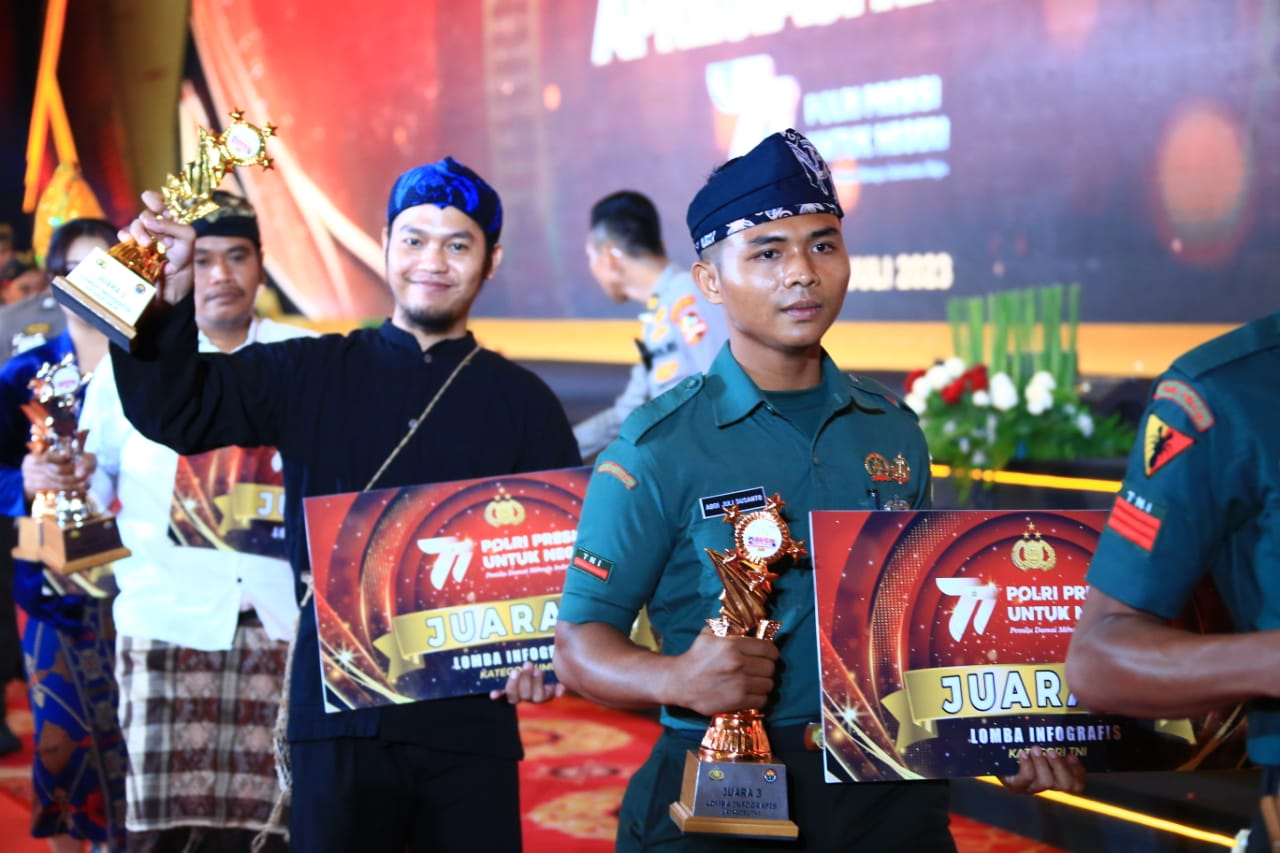 Prajurit Kodim 0419/Tanjab Raih Juara 3 Lomba Infografis HUT Bhayangkara Ke-77 Kategori TNI Tingkat Mabes Polri
